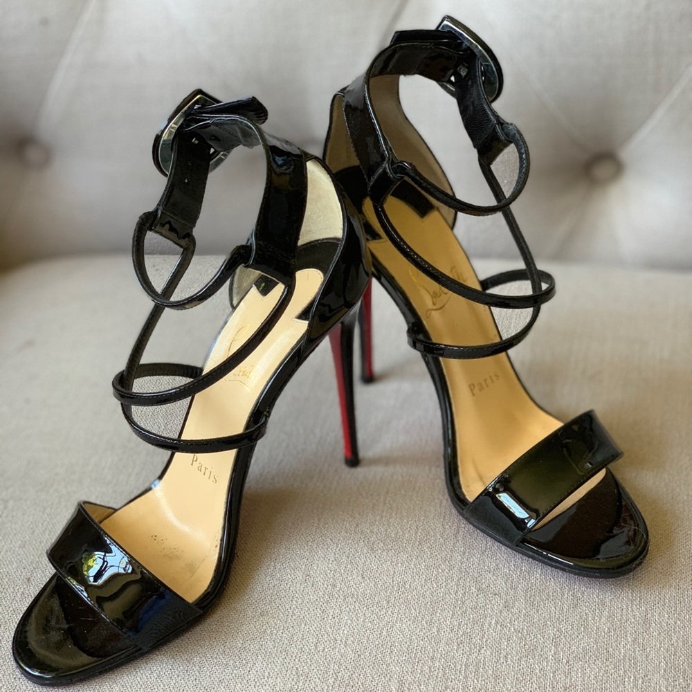Christian Louboutin Choca 100 Black patent leader